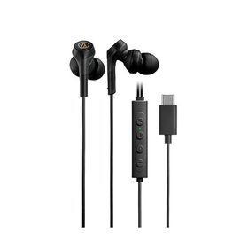 オーディオテクニカ ATH-CKS330NC BK イヤホン 有線 タイプC ノイズキャンセリング 長1.2m遅延なし マイク付リモコン 重低音