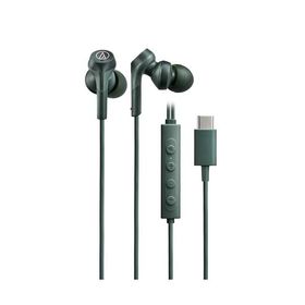 オーディオテクニカ ATH-CKS330NC GR イヤホン 有線 タイプC ノイズキャンセリング 1.2m U型コード 遅延なし マイク付 リ