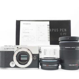 オリンパス Olympus Pen E-P7 14-42 40-150 Lens Silver 8069 shots 元箱 [新品同様] #Z6291A