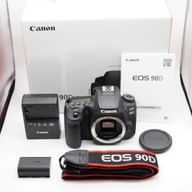 新品級 キヤノン CANON EOS 90D ボディ シャッター回数8000回以下、あると嬉しい元箱・取説・純正ストラップ付！