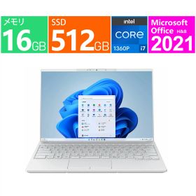 富士通 ノートパソコン 14 型(インチ) FMV LIFEBOOK UH90/H1 FMVU90H1W [シルバーホワイト] 第13世代 インテル Core i7 1360P(Raptor Lake) 12コア メモリ:16GB(LPDDR5 PC5-51200) ストレージ:SSD：512GB Windows 11 Home 64bit 指紋認証 Wi-Fi 6 1GbE 展示品 Office2021
