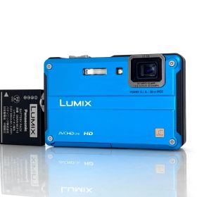 【パナソニック】Panasonic LUMIX DMC-FT2 ブルー デジタルカメラ +バッテリー #S769