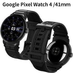Google Pixel Watch 4 /41ｍｍ スポーツバンド 軽量 長さ調整可能 速乾 カーボン調 マット仕上げ ラギッドバンド ブラック