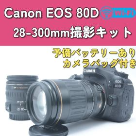 【バッテリー2個付】Canon EOS 80D 超望遠Wズームキット バッグ付
