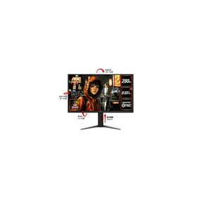 AOC(エーオーシー) Q27G4ZD/11 ゲーミングモニター ブラック ＆ レッド ［26.5型 /WQHD(2560×1440） /ワイド /280Hz］