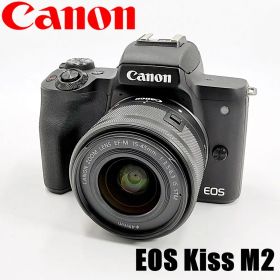 キヤノン CANON EOS Kiss M2 EF-M 15-45 IS STM レンズキット ブラック ミラーレス カメラ 中古
