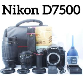Nikon D7500 Wi-Fiスマホ転送 超望遠Wレンズ バッグ付