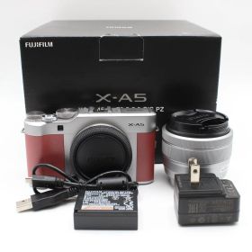 【美品】ショット数3,007 FUJIFILM フジフィルム ミラーレス一眼 X-A5レンズキット ピンク X-A5LK JS129-02169