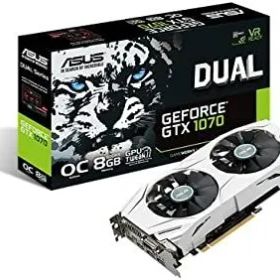 【中古】【非常に良い】ASUS NVIDIA GeForce GTX1070搭載ビデオカード オーバークロック メモリ8GB DUAL-GTX1070-O8G