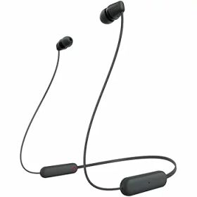 【中古】［非常に良い］ソニー(SONY) ワイヤレスイヤホン WI-C100:Bluetooth対応/25時間スタミナ/IPX4防滴/DSEE搭載 ブラック WI-C100 BZ 小