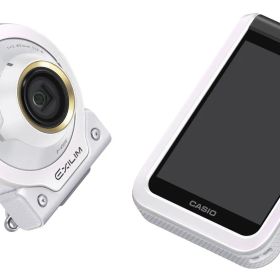 CASIO デジタルカメラ EXILIM EX-FR100LWE カメラ部/モニター部分離 セルフィーが簡単 3つのこだわり自分撮り機能(中古品)