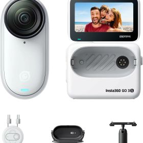 Insta360 GO 3S - 4K小型ウェアラブルVlogビデオカメラ、ハンズフリーPOV rt647ホワイト色