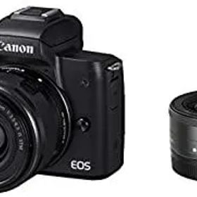 【中古】【非常に良い】Canon ミラーレス一眼カメラ EOS Kiss M ダブルレンズキット ブラック EOSKISSMBK-WLK