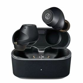 オーディオテクニカ ATH-CKS30TW+(E) ワイヤレスイヤホン bluetooth ノイズキャンセリング 重低音 最大約20時間再生 IP55 防水防塵 マルチポイント 小型軽量 アプリ ヒアスルー 低遅延モード 置き忘れアラート BK ブラック