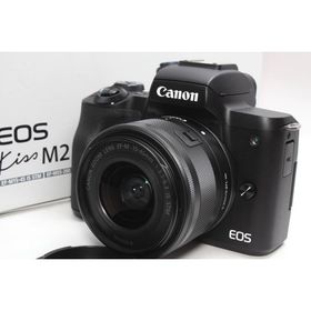 ショット数極少 ミラーレス一眼 Canon キヤノン EOS Kiss M2 レンズキット ブラック 新品SDカード付き