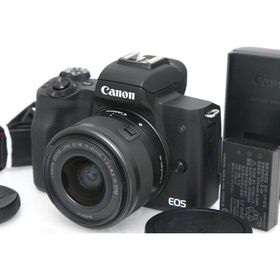 【全額返金保証】美品｜キヤノン EOS Kiss M2 EF-M15-45 IS STM レンズキット [ブラック] CA01-R5482-3U1B