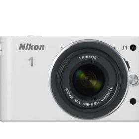 Nikon ミラーレス一眼カメラ Nikon 1 (ニコンワン) J1 (ジェイワン) 標準ズームレンズキット ホワイトN1 J1HLK WH(中古品)