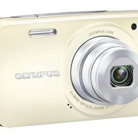 OLYMPUS デジタルカメラ VH-210 ホワイト 1400万画素 光学5倍ズーム DIS ハイビジョンムービー 3.0型LCD 広角26mm 3Dフォト機能 VH-210 WHT(中古品)