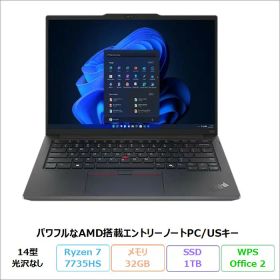 【マラソン終了まで ポイントUP＆クーポン配布】 Lenovo ThinkPad E14 Gen 6 ノートパソコン 21M3CTO1WW Windows11 Office付き Ryzen 7 7735HS メモリ32GB SSD1TB 14インチ USキー 再生品Sランク