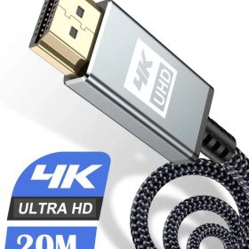 4K HDMI ケーブル 20m【ハイスピード アップグレード版】 HDMI 2.0規格HDMI Cable 4K 60Hz 対応 3840p/2160p UHD 3D HDR 18Gbps 高速イーサネット ARC hdmi ケーブル - 対応 パソコンの画面をテレビに映す Apple TV,PS5/PS4/PS3, PCモニターなど適用 (グレー)