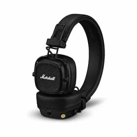【中古】Marshall ワイヤレスオンイヤーヘッドホン Major V ブラック Bluetooth / 連続再生100時間 / Qi充電対応/通話対応 【国内正規品】