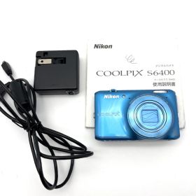 【通電・撮影OK】Nikon COOLPIX S6400 ブルー 液晶ヒビあり