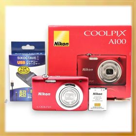 極美品｜Nikon COOLPIX A100 デジタルカメラ 光学5倍 2005万画素 レッド｜M301