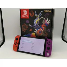 【中古】Nintendo Switch 本体 (有機ELモデル) HEG-S-KEAAA スカーレット・バイオレットエディション【府中ル・シーニュ】保証期間1ヶ月【ランクA】