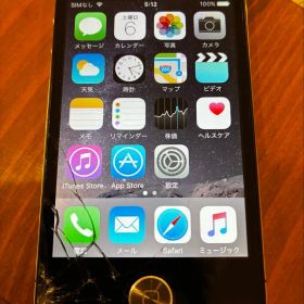 画面割れ iPhone 4S 64GB 黒 本体のみ 動作確認済 初期化済 au