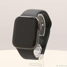 (中古)Apple Apple Watch Series 6 GPS 44mm スペースグレイアルミニウムケース ブラックスポーツバンド(196-ud)