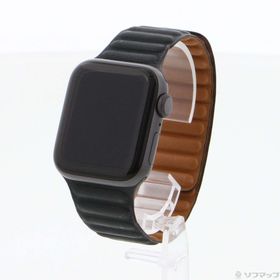(中古)Apple Apple Watch Series 6 GPS 40mm スペースグレイアルミニウムケース ミッドナイトレザーリンク(269-ud)