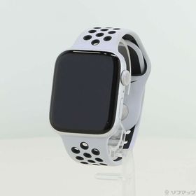(中古)Apple Apple Watch Series 6 Nike GPS 44mm シルバーアルミニウムケース ピュアプラチナム/ブラックNikeスポーツバンド(377-ud)