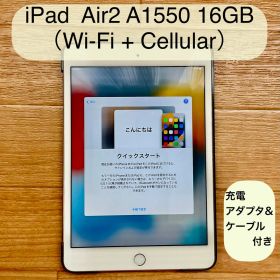 【ジャンク】 iPad Air 2 A1550 16GB セルラー 充電器付
