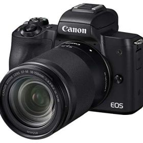 【中古】「非常に良い（無料延長保証）」Canon ミラーレス一眼カメラ EOS Kiss M 高倍率ズームキット ブラック EOSKISSMBK-18150ISSTM