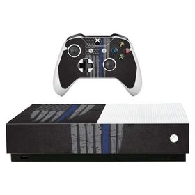 MightySkins Skin for Microsoft Xbox One S All-Digital Edition - 細いブルーライン | 保護性、耐久性、ユニークなビニールデカールラップカバー | 貼り付け、