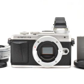 【返品保証】★良品★オリンパス OLYMPUS PEN Lite E-PL7 14-42mm EZレンズキット シルバー《ショット数2,106回》★ L0#7709