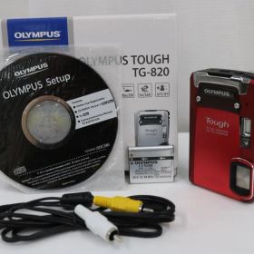 【返品保証】 【元箱付き】オリンパス Olympus Tough TG-820 レッド バッテリー付き コンパクトデジタルカメラ e13426