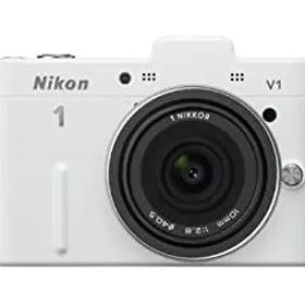 【中古】「非常に良い」Nikon ミラーレス一眼カメラ Nikon 1 (ニコンワン) V1 (ブイワン) 薄型レンズキット ホワイトN1 V1ULK WH