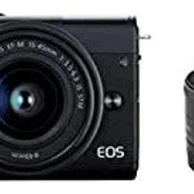 【中古】「非常に良い」Canon キヤノン ミラーレス一眼カメラ EOS M200 (ブラック)・ダブルレンズキット EOSM200BK-WLK