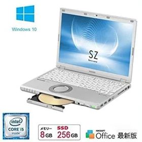 【中古】（Windows 10搭載）超軽量パナソニックLet's note(レッツノート) CF-SZ5 / Core i5 6300U(2.4GHz) / メモリ:8GB / SSD:256GB /12.1インチ / DVD
