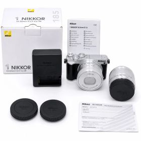 美品 Nikon 1 J5 シルバー ダブルレンズキット 付属品多数 動作確認済