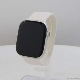 (中古)Apple Apple Watch Series 10 GPS 46mm シルバーアルミニウムケース ライトブラッシュソロループ(276-ud)