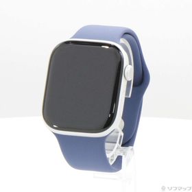 (中古)Apple Apple Watch Series 10 GPS 46mm シルバーアルミニウムケース デニムスポーツバンド(352-ud)