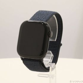 (中古)Apple Apple Watch Series 10 GPS 42mm ジェットブラックアルミニウムケース インクスポーツループ(269-ud)