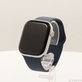 (中古)Apple (展示品) Apple Watch Series 10 GPS 46mm シルバーアルミニウムケース デニムスポーツバンド(198-ud)
