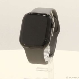 (中古)Apple Apple Watch Series 10 GPS 42mm ジェットブラックアルミニウムケース ストーングレイスポーツバンド(198-ud)