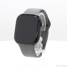 (中古)Apple Apple Watch Series 10 GPS 46mm ジェットブラックアルミニウムケース ストーングレイスポーツバンド(352-ud)