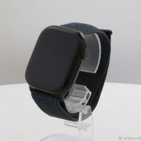 (中古)Apple (展示品) Apple Watch Series 10 GPS 46mm ジェットブラックアルミニウムケース インクスポーツループ(198-ud)