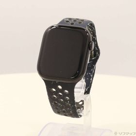 (中古)Apple Apple Watch Series 10 GPS 46mm ジェットブラックアルミニウムケース ミッドナイトスカイNikeスポーツバンド(196-ud)