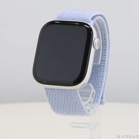 (中古)Apple Apple Watch Series 10 GPS 46mm シルバーアルミニウムケース ブルークラウドスポーツループ(297-ud)